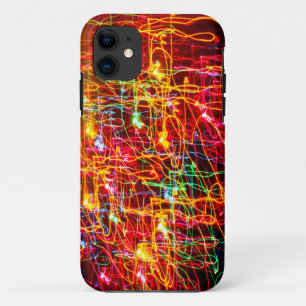 Yellow Orange Red Green Blue Pink Abstract Lights iPhone 11 Case