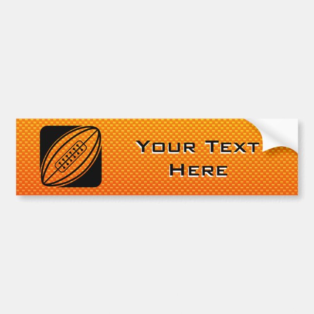 Yellow Orange Rugby Bumper Sticker (Front)