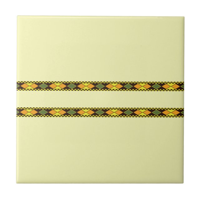 Yellow Orange Seamless Design Ceramic Tile (Front)
