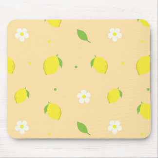 Yellow Orange Seamless Pattern with White Flowers  Mouse Pad