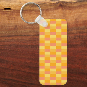 Yellow Orange Shades Color Blocks Key Ring