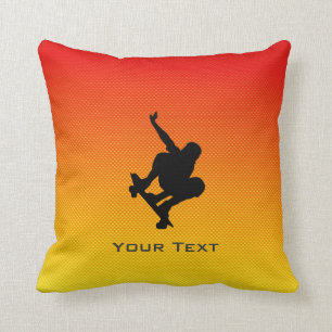 Yellow Orange Skateboarding Cushion
