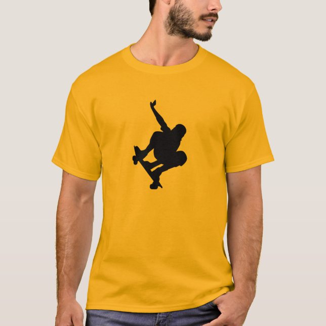 Yellow Orange Skateboarding T-Shirt (Front)