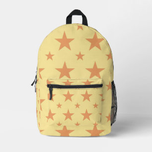 Yellow & Orange Stars Pattern Pastel Constellation Printed Backpack