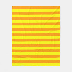 Yellow Orange Stripes Lines Fleece Blanket