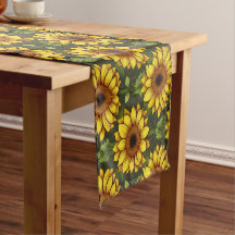 Yellow Orange Sunflower with Green & Brown