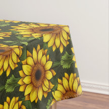 Yellow Orange Sunflower with Green & Brown