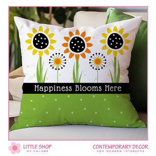 Yellow Orange Sunflowers Customizable Cushion
