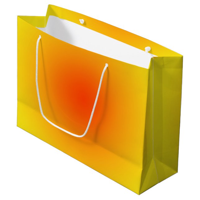 Yellow Orange Sunny Gradient Ombre  Large Gift Bag (Front Angled)