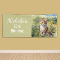 Yellow Orange Tabby Kitten Cat 70th Birthday