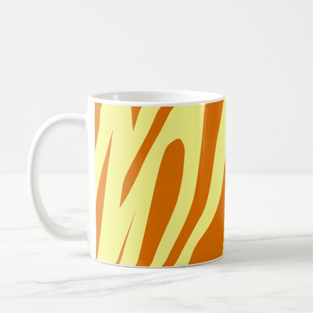 Yellow - Orange Tones Tiger Seamless Pattern  Coffee Mug (Left)