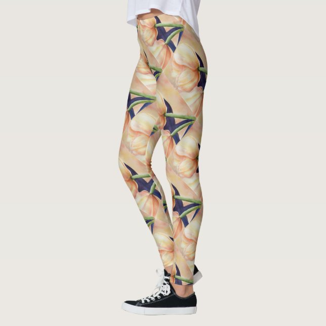 YELLOW ORANGE TULIPS | FLORAL LEGGINGS (Left)