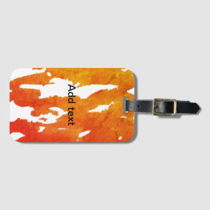 Yellow orange watercolor add text abstract paintin luggage tag