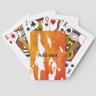 Yellow orange watercolor add text abstract paintin playing cards