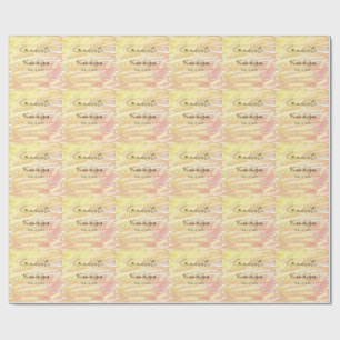 Yellow orange watercolor graduation add name year wrapping paper