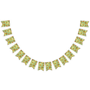 Yellow Orange Wedding Floral Bunting