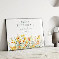 Yellow Orange Wildflowers Bridal Shower Welcome