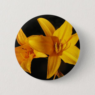 Yellow Orchid 6 Cm Round Badge