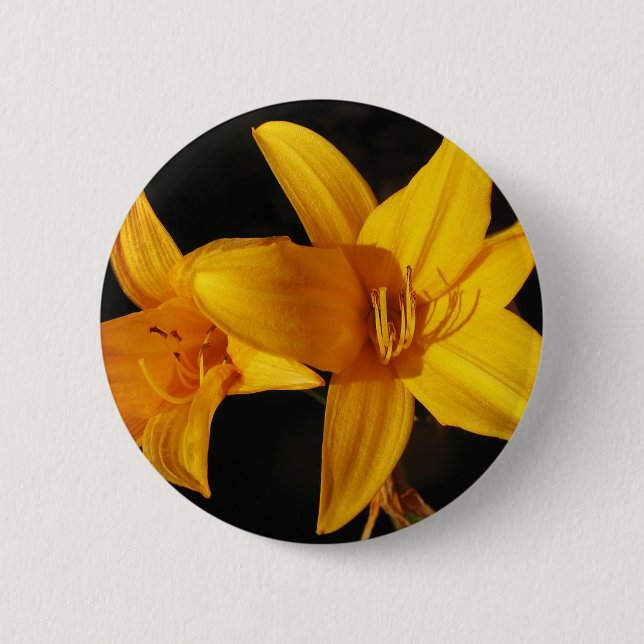 Yellow Orchid 6 Cm Round Badge (Front)