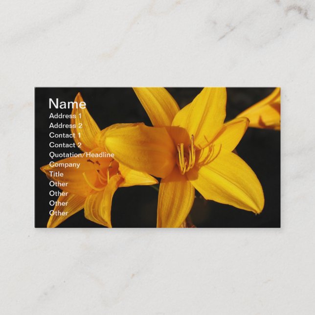 Yellow Orchid Business Card (Front)