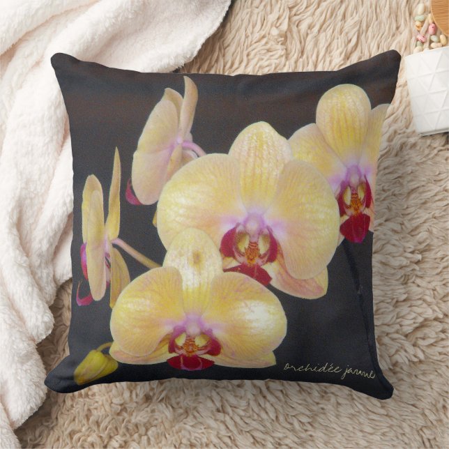 Yellow Orchid Cushion (Blanket)