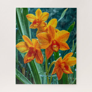Yellow orchid flower jigsaw puzzle