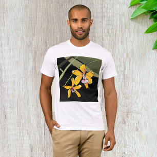 Yellow Orchid Flower Tropical Botanical T-Shirt