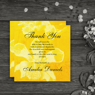 Yellow Orchid Funeral Thank You Card
