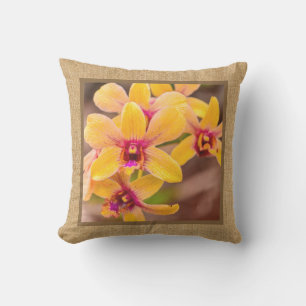 Yellow Orchid Hawaiian Tropical Reversible Outdoor Cushion