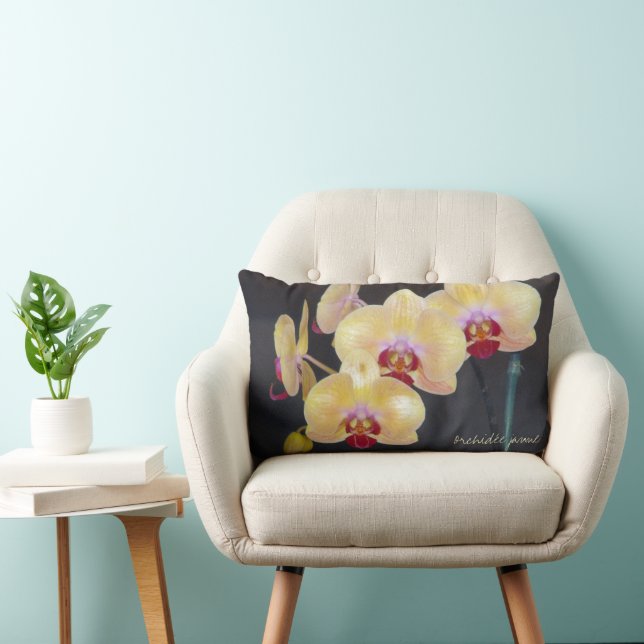 Yellow Orchid Lumbar Cushion (Chair)