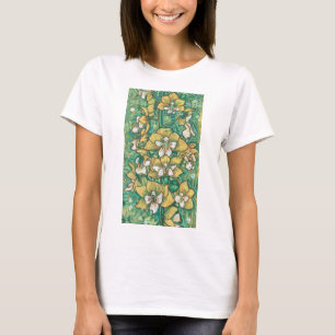 Yellow Orchid Tropical Flowers Floral Painting  T-Shirt