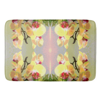 Yellow Orchids Pattern Bath Mat