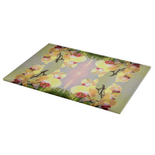 Yellow Orchids Pattern Cutting Board