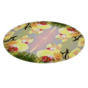 Yellow Orchids Pattern Cutting Board