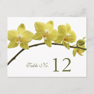 Yellow Orchids Table Number Card