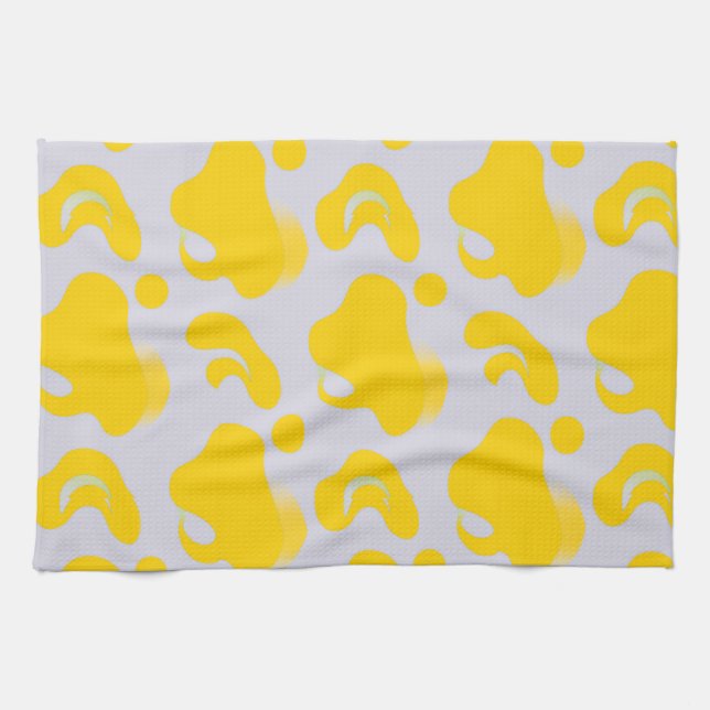Yellow Organic Abstract  Tea Towel (Horizontal)