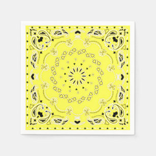Yellow oriental design napkin