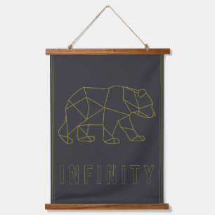 Yellow origami bear affirmation poster. infinity  hanging tapestry