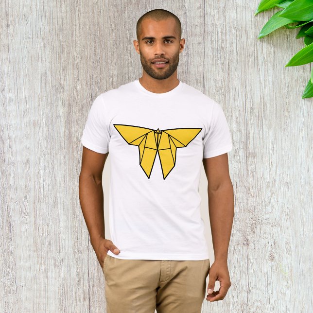 Yellow Origami Butterfly Mens T-Shirt (Creator Uploaded)