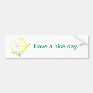 Yellow Outline Coreopsis Flower Have a Nice Day Bumper Sticker