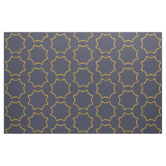 Yellow Outline Star Frame Pattern Fabric