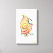 Yellow Owl Canvas Wall Hanging