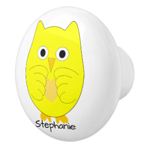 Yellow Owl Design Personalised Ceramic Knob
