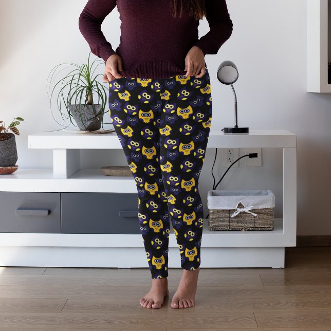 Yellow Owls Leggings (Creator Uploaded)
