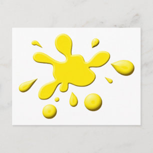 Yellow Paint Splodge Postcard