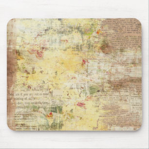 yellow painted vintage newspaper mouse pad