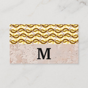 Yellow Paisley Pattern Texture Wall Business Card