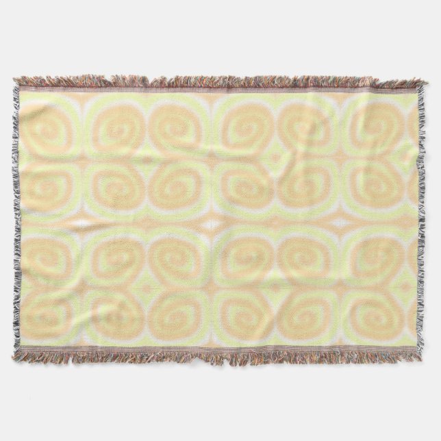 Yellow Pale Orange Swirls Throw Blankets (Front)
