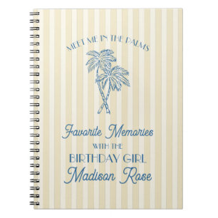 Yellow Palm Spring Favourite Memories with Birthda Notebook