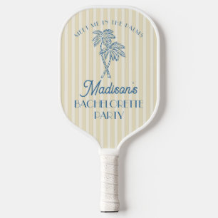 Yellow Palm Spring Pastel Beach Bachelorette Party Pickleball Paddle